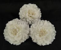 Kwiat sztuczny satynowy biały dekoracja śr.11cm